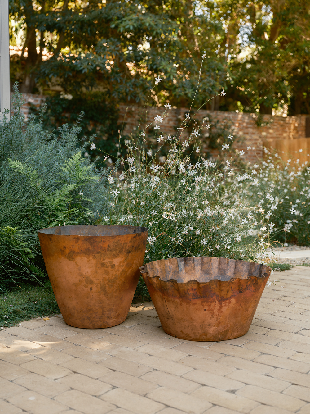 copper planter for garden
