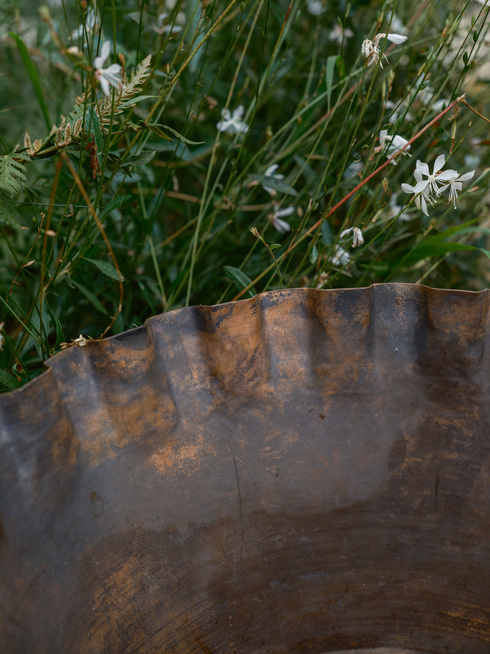 copper planter for garden