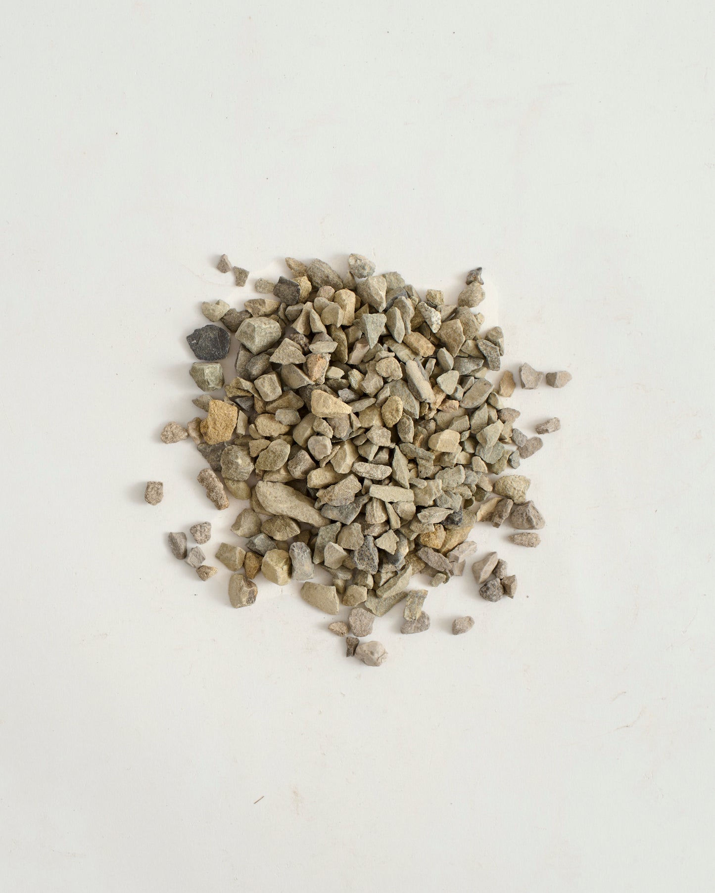 Coyote crushed stones on a white background
