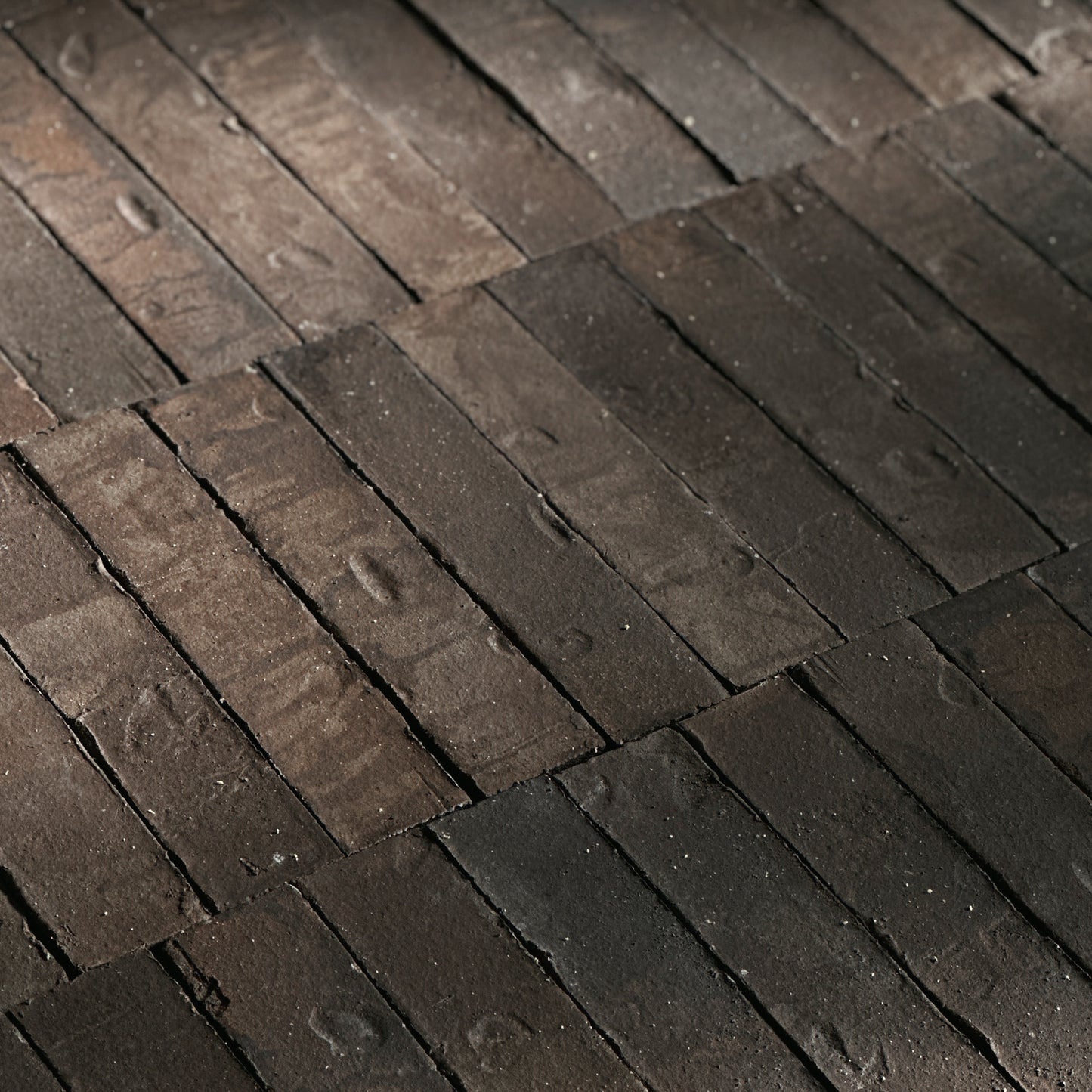 Dark tiles installed