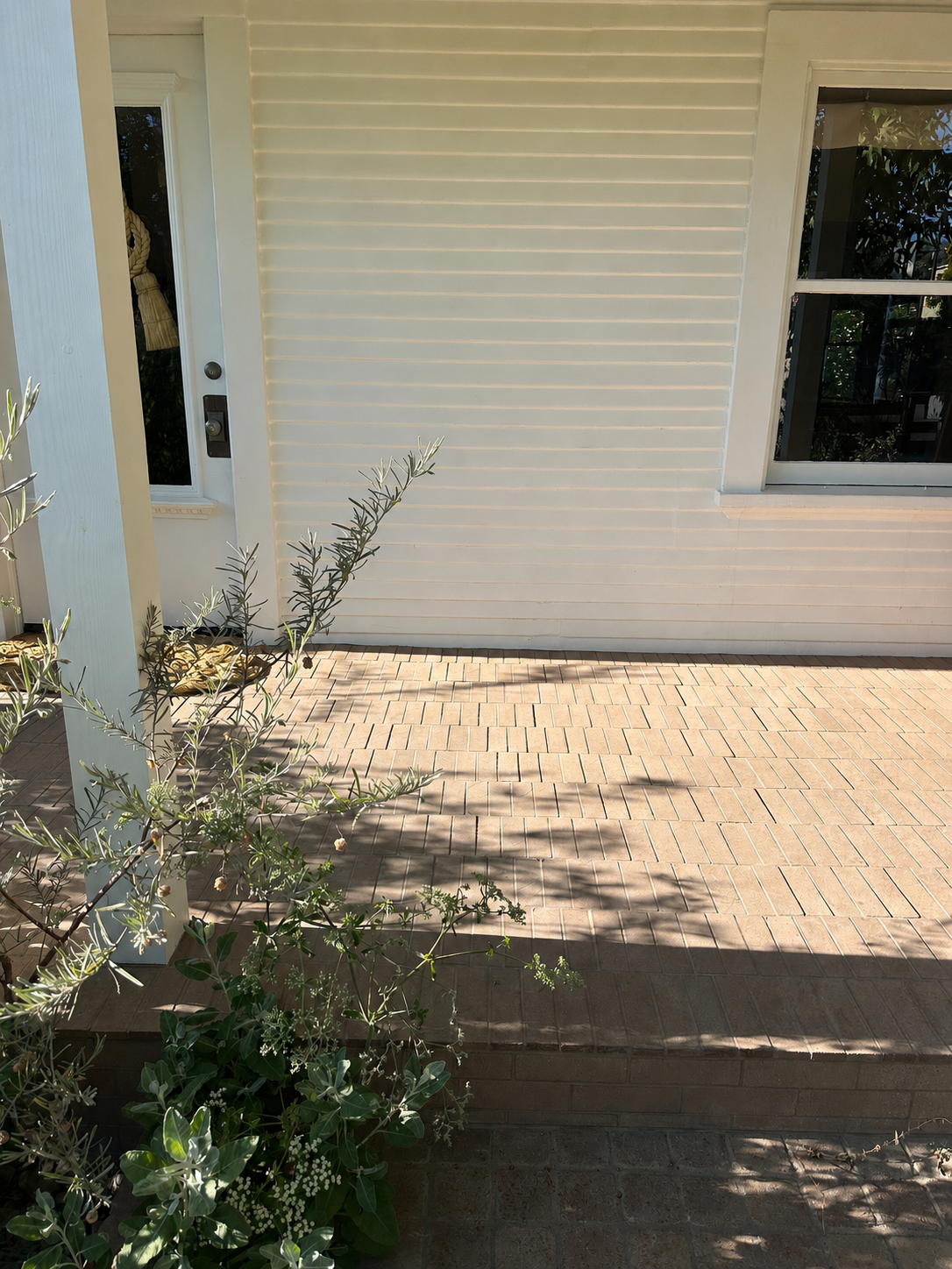 Front porch of clay tiles
