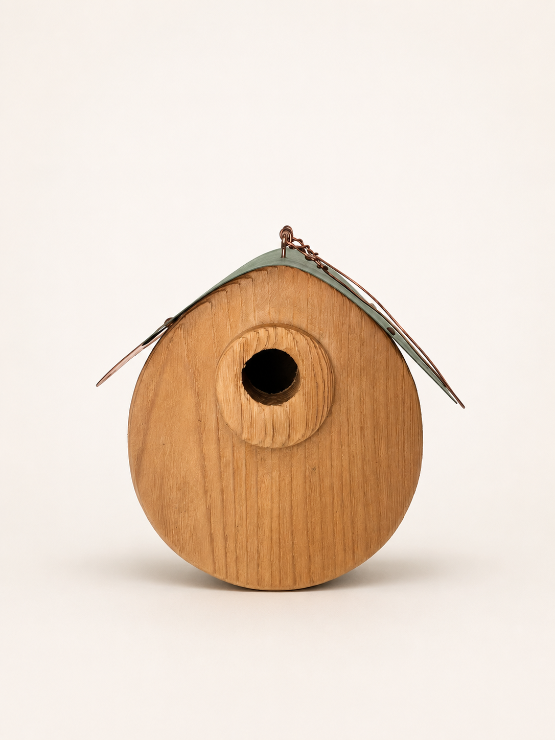 Cedar Barrel Birdhouse with Copper Roof