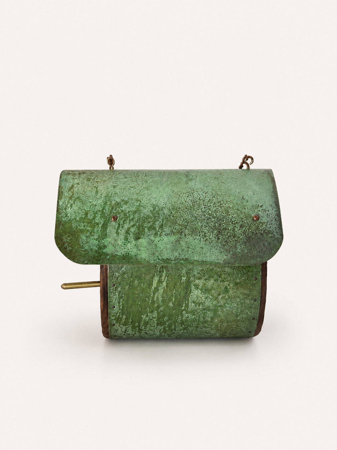 Charred Barrel Birdhouse with Copper Roof 02