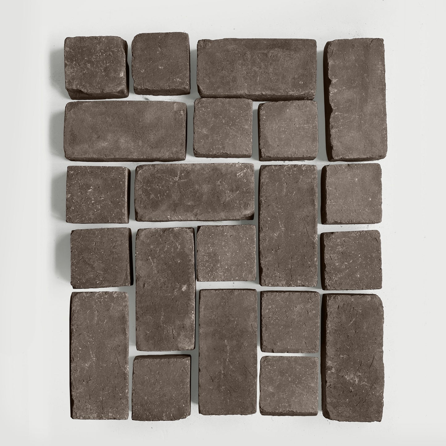 Pattern of dark pavers on a white
