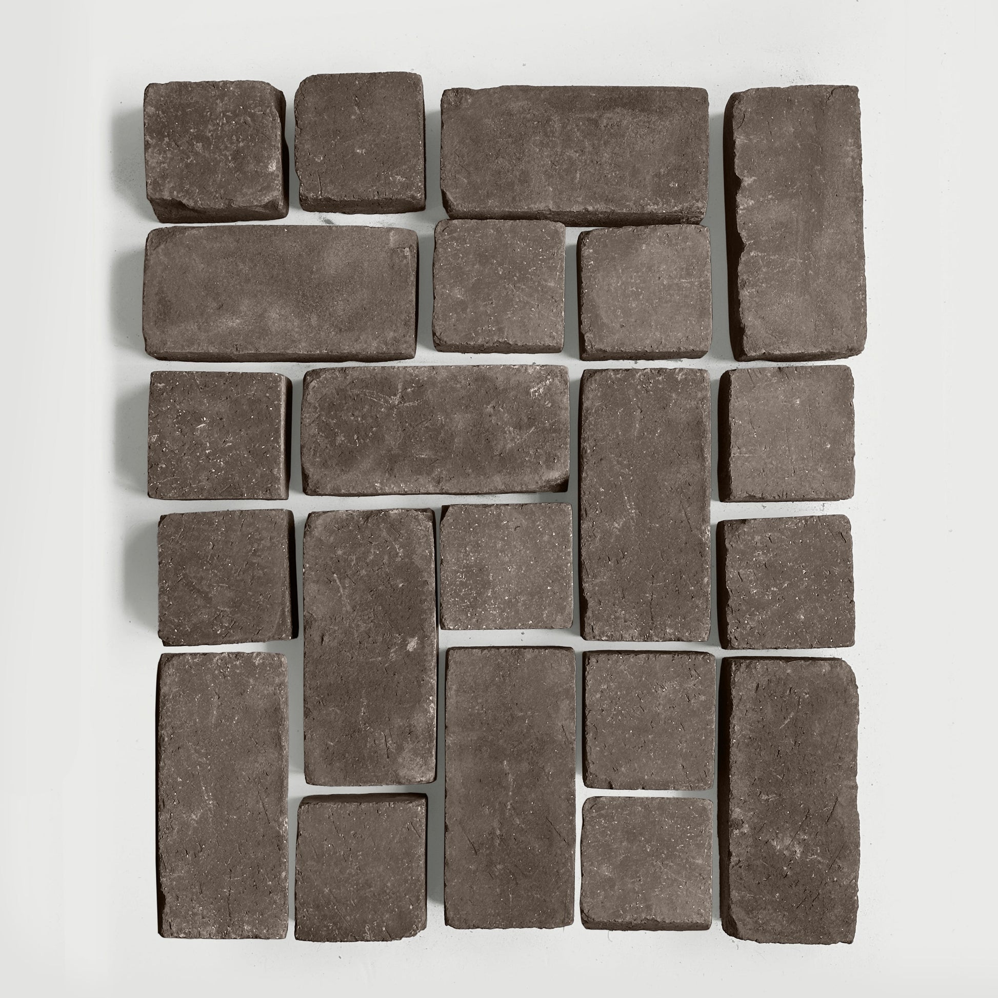 Pattern of dark pavers on a white