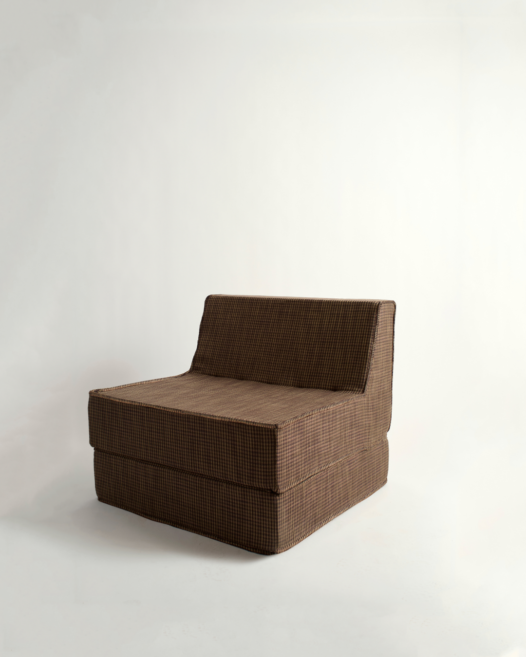 Brown folding outdoor lounge chaise