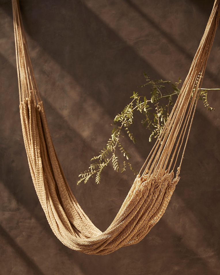 Natural hammock with textured background