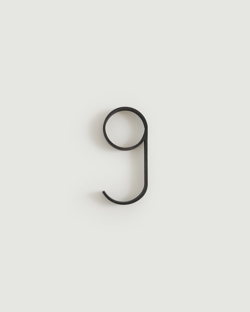 Blacked brass house number nine