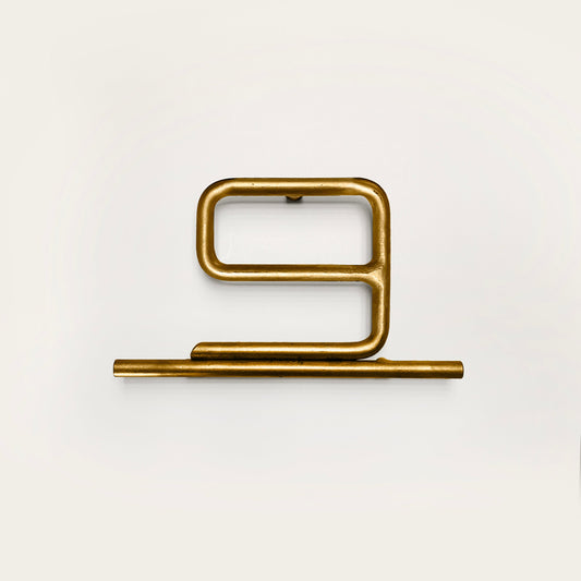 house number nine in brass