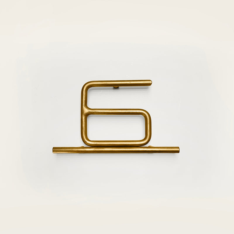 house number six in brass