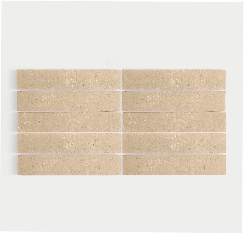 Brick clay tiles arranged in a grid pattern on a white background