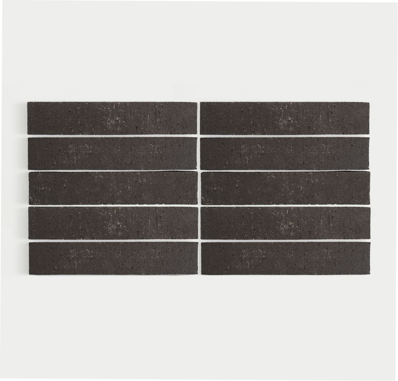 Set of brick clay tiles on a white background