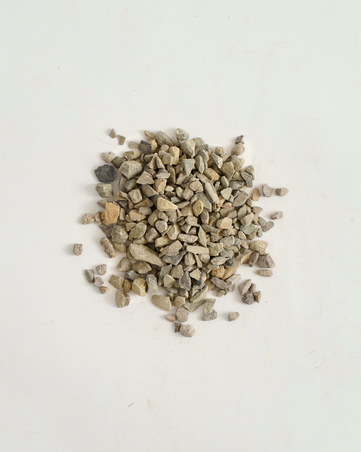 Coyote crushed stones on a white background