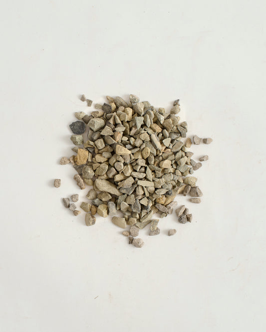 Coyote crushed stones on a white background