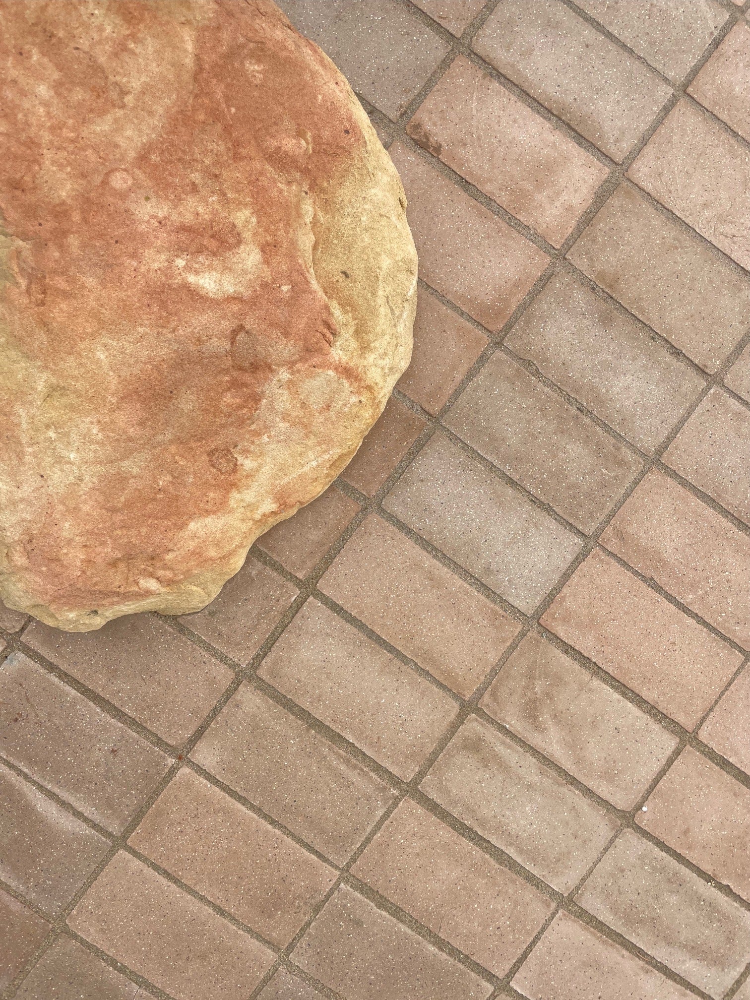 terrazzo clay umber tile installed