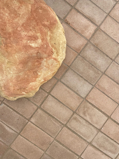 terrazzo clay umber tile installed