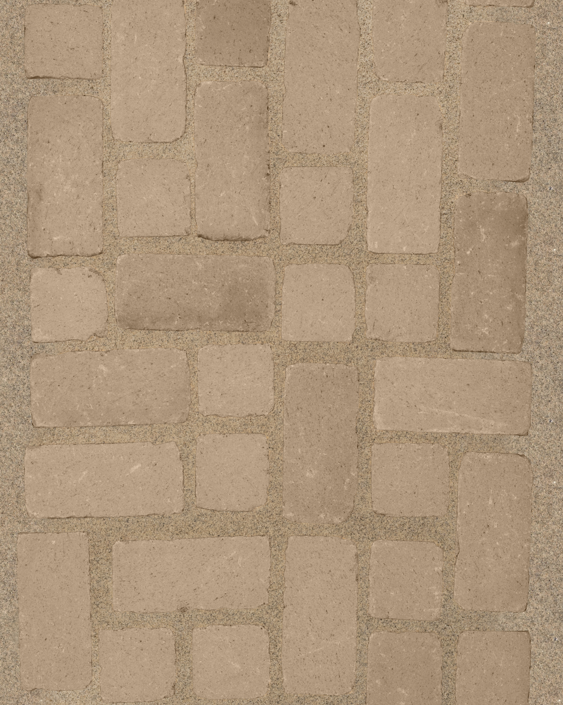 Irregular paver pattern installed in sand